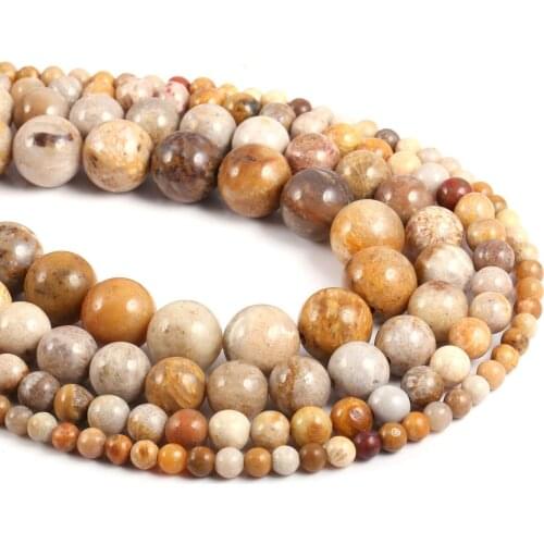 Natural Chrysanthemum Stone Beads Round Gem Stone Loose Spacer Beads For Jewelry Making Bracelet Necklace Accessories 4 6 8 10mm