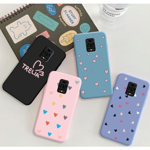 For Xiaomi Redmi Note 9 Pro max Case Soft TPU Silicone Protective Phone Shell Color Lovely heart Back Cover Cases
