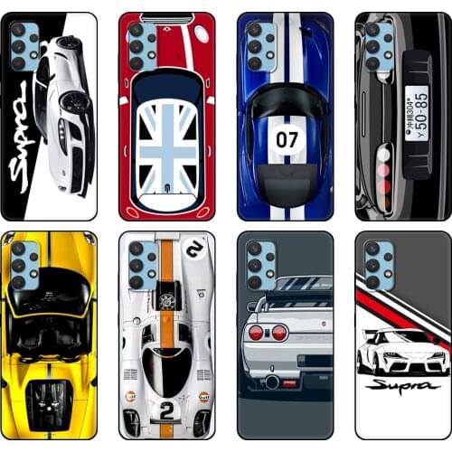 Black tpu Case For Samsung galaxy A12 A22 A32 A42 A52 A72 4g 5g S21 PLUS ultra back cover luxury cool sports car