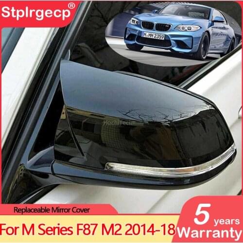 Replacement ABS Carbon Fiber black Mirror Cover shell For BMW M Series F87 M2 2014-2018