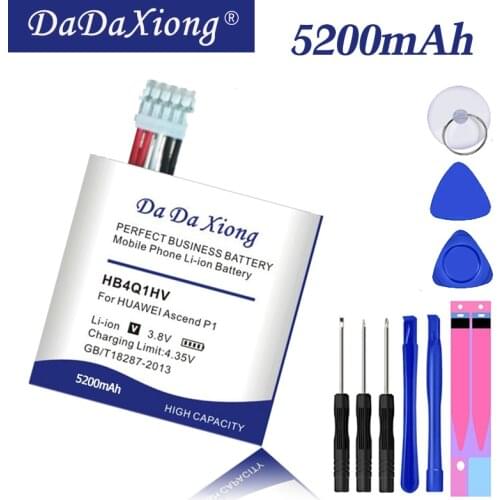Da Da Xiong Original 5200mAh HB4Q1HV Battery for Huawei P1 U9200 T9200 U9500 D1 Cell Phone Battery