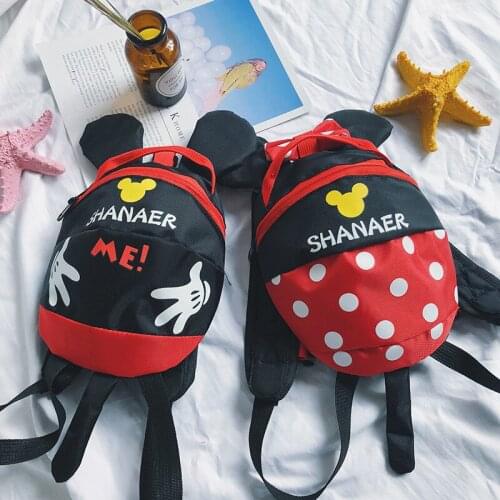 Disney childrens cartoon bag boys and girls anti-lost traction rope chest buckle baby baby bag travel play backpack back pack