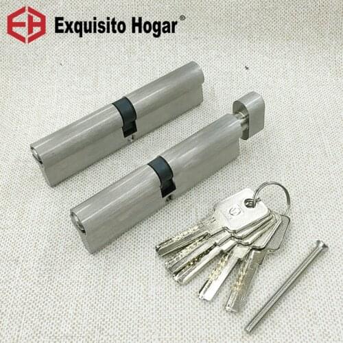 Door Cylinder 120mm Security For 90-100mm Thickness Door Lock Cylinder Interior Bedroom Living Lock Handle 5 pcs Brass Key