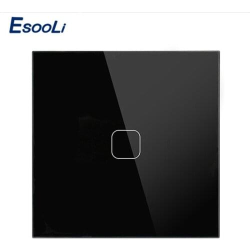 EsooLi 1/2 Gang LED Lights Touch Switch for LED Bulbs EU UK Standard Crystal Glass Panel Smart Touch Control Wall Switch