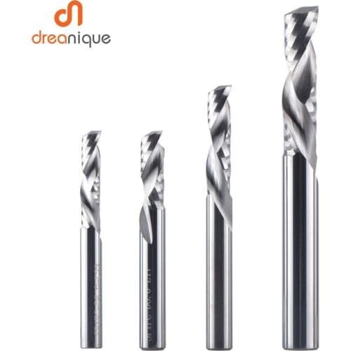 Milling cutter woodwork UP & DOWN Cut 1 Flutes Spiral Carbide Milling Tool, CNC Router, Compression Wood End Mill Cutter Bits