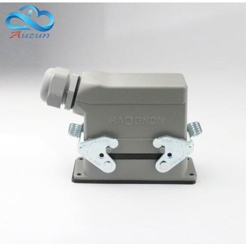 H16B - HSB - 006-1 6 core heavy air connector plug on the side for double buckle 35 a500v screw connection