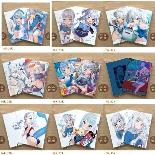 Hololive English Gawr Gura Youtuber Vtuber Art (Printing) Paper Notebook English Notebook Blank Notebook School Supplies