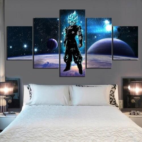 Canvas Hd Prints Pictures 5 Panel Goku Son Dragon-Ball Anime Painting Modular Poster Kids Room Home Decoration Wall Artwork