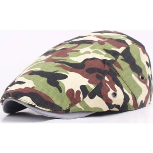 Camouflage Newsboy Cap Peaky Blinders Beret Hat Men Women Spring Summer Flat Cap Artist Duckbill Classic Herringbone Newsboy Cap