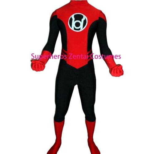 Red Lantern Corps Costume Halloween Cosplay Mens Superhero Costume The Most Popular Show kids/adults Zentai Suit Free Shipping
