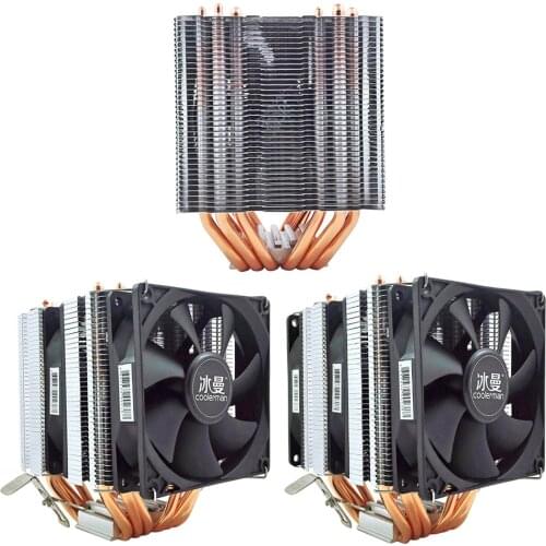 90mm PC Case Cooler 6 Heat Pipe Desktop CPU Cooling Fan Silent CPU Cooling Quiet Cooler Fan for PC Accessories