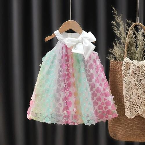 Summer Infant Baby Girl Dress Newborn Cute Flower Birthday Party Princess Dresses 0-2 y Toddler Girls Clothing Vestidos
