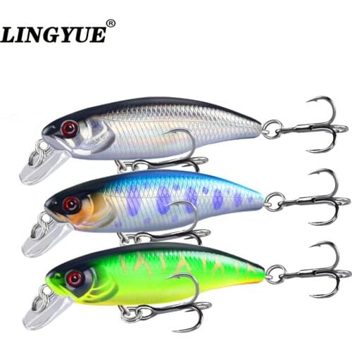 LINGYUE Small Fishing Lure Japanese Style 4.5g 53mm Crankbait Slowly Sinking Minnow Plastic Hard Bait for Perch Trout Pesca