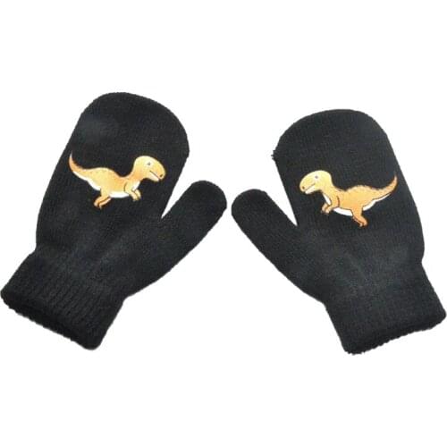 28EC Cute Wool Newborn Knitted Mittens for Boys Girls Elastic Warm Full Finger Gloves