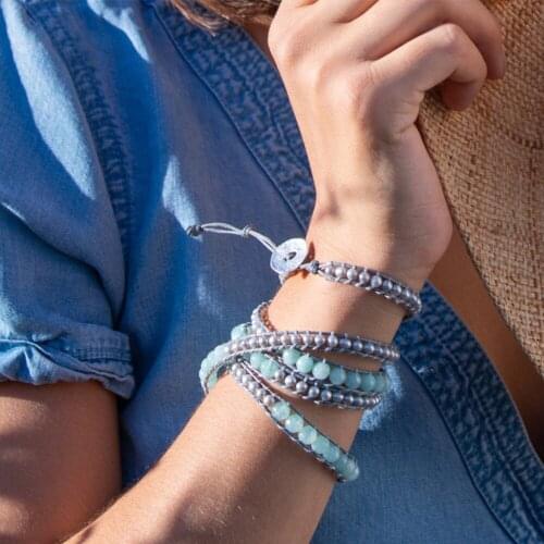 Multilayer Freshwater Pearl Wrap Bracelet for Mom Womens 5Layers Delicate Natural Stone Boho Bracelets Luxury Brand Jewelry