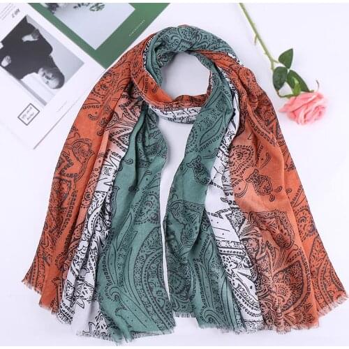Spring and Summer New TR Cotton Scarf Fashion Cashew Flower Wind Shawl Sunscreen Four Seasons Outdoor Decorate Scarves