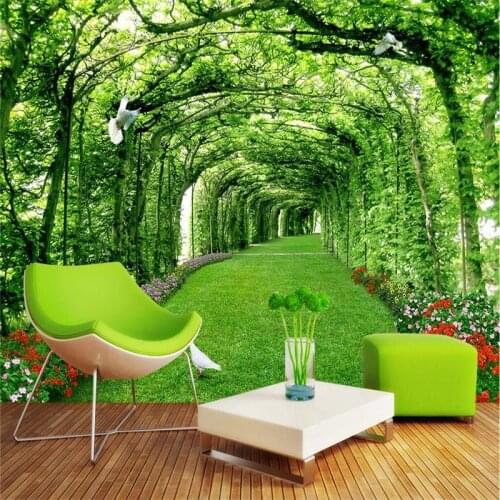 Beibehang Custom wallpaper mural Any size photo park woods lawn Trail 3d landscape background wall papel de parede wallpaper