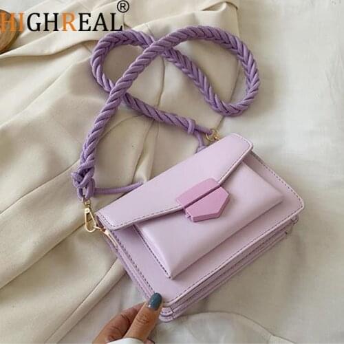 Braided Shoulder Strap Design Small PU Leather Crossbody Bags For Women 2020 Shoulder Handbag Female Luxury Cross Body Bag