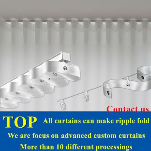 S Fold Wavy Curtains Super Soft Snow Pure White Window Tulle Wave Curtains for Living Room Big Chiffon Sheer Voile Bedroom