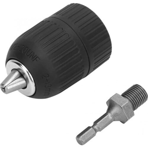 2.0-13MM 1/2-20UNF Keyless Drill Chuck + 1/4 Hex Connecting Rod Plastic Casing