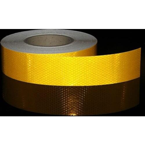 5CMx50M Yellow Self Adhesive Warning Tape Automobiles Motorcycle Reflective Filmstickers for car