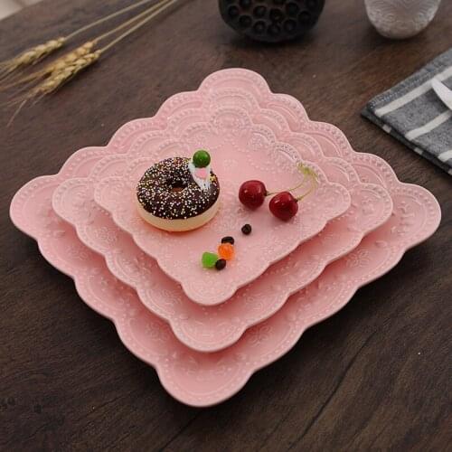 Multi-color 3pcs/set butterfly Steak Plate Ceramic Square Western Dish Porcelain Pancakes dish afternoon tea fruit plate wedding