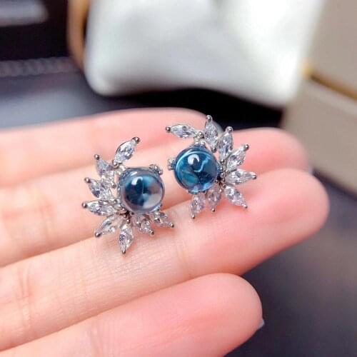 Top Sale Topaz Earring Natural And Real 925 Sterling Silver Topaz Earring