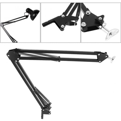 Universal Flexible Metal Holder with Overlength Swing Arm and Standing Bracket for Table Lamp Capacitor Microphone