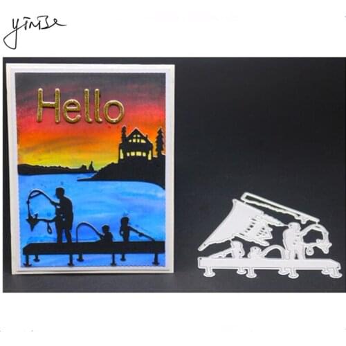 YINISE Metal Cutting Dies Scrapbooking Stencils EMBOSSED DIE CUT DIY Album Cards Decoration Embossing Folder Die Cuts FISHING