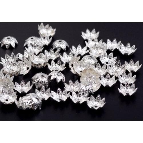 100pcs/lot Plated Zinc Alloy Beads Caps 9.5x4mm DIY Jewelry Bead Receptacle Findings Craft Flower Tassel Cap For Earring Making