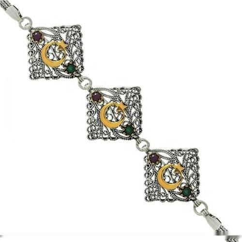 Silver Handmades Filigree the Moon the stars Womens Bracelet