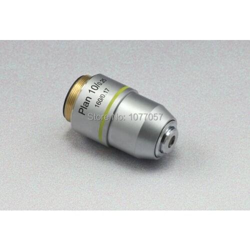 10x Plan Microscope achromatic Objective NA0.25mm-- DIN45mm for 195mm biological microscope , Top quality