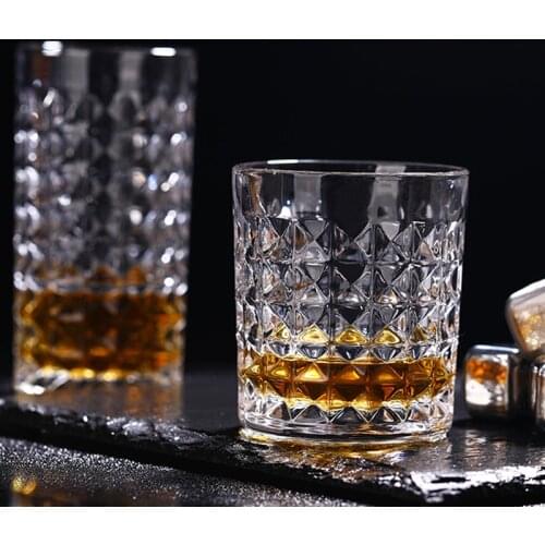 2PCS Wine Glass Crystal whiskey Cups Reusable Transparent Fruit Juice Beer Cup for Bar Home Party Wedding Glasses Gift