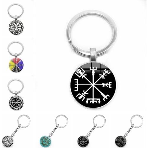 2020 New Viking Badge Gift Keychain Glass Convex Personality Pendant Keychain Gift