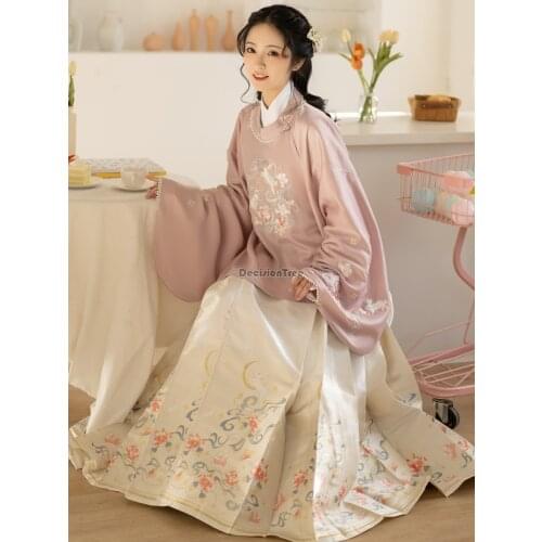 2021 oriental elegant ming dynasty hanfu ancient traditional chinese woman elegant hanfu clothes fairy stage folk dance costume