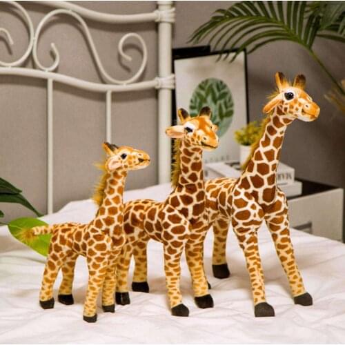 36/46/55cm Huge Simulation Plush Giraffe Cute Stuffed Animal Toy Cute Soft Doll Decor Birthday Gift Kids Toy Bedroom Decor