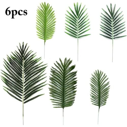 6Pcs/Set Simulation Plants Artificial Leaf Simulated Cycas Leaf Artificial Plant Fake Leaf For Home Wedding Photography Props