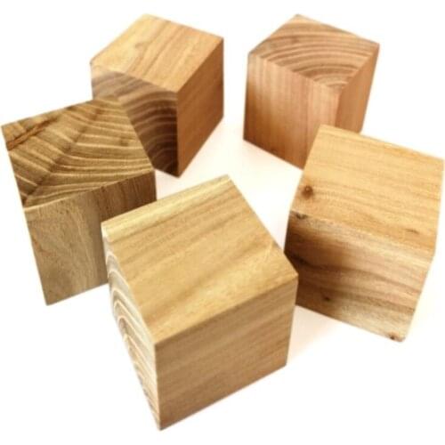 8pcs SIZE: 50*50mm Elm Square Block Solid Wood Hardwood Square Model