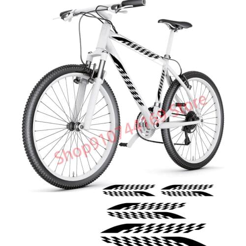 8pcs chequered flag vinyl Bicycle Sticker Decor Universal MTB Road Bike for RALEIGH HARO trek scott giant Sram zxc-841