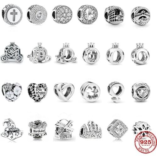 925 Sterling Silver Windmill Pumpkin Cart Flowers Pendant DIY fine beads Fit Original Pandora Charm Bracelet Women Jewelry