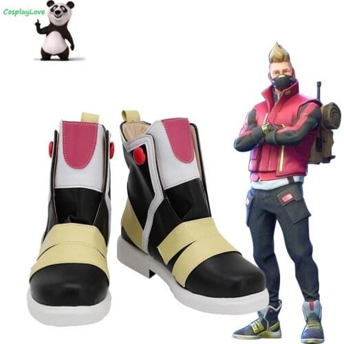 Game F Battle Royale Season 5 Drift Skins Tier 4 Black Cosplay Shoes Boots Leather Custom Made For Halloween Christmas