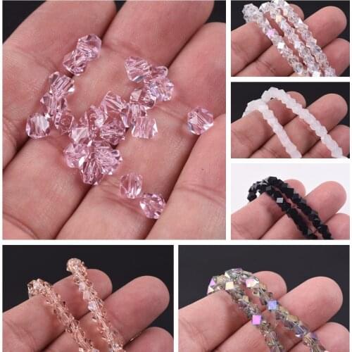 6x4mm Faceted Cut Crystal Glass Loose Spacer Beads For Jewellery Making