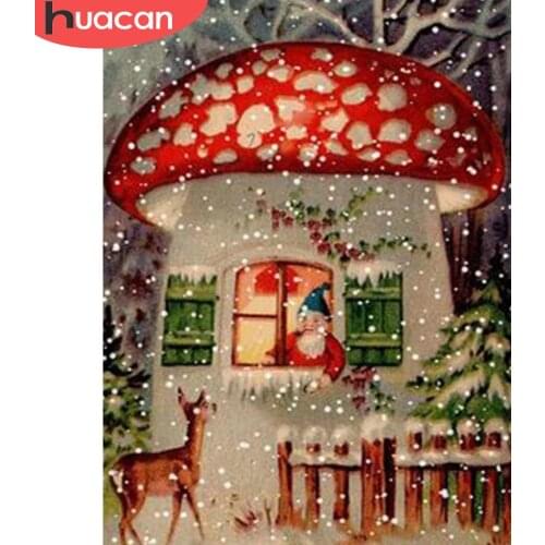 HUACAN Diamond Painting Landscape Santa Claus Diamond Embroidery Full Square Drill Winter Christmas Handcraft Kit Icon