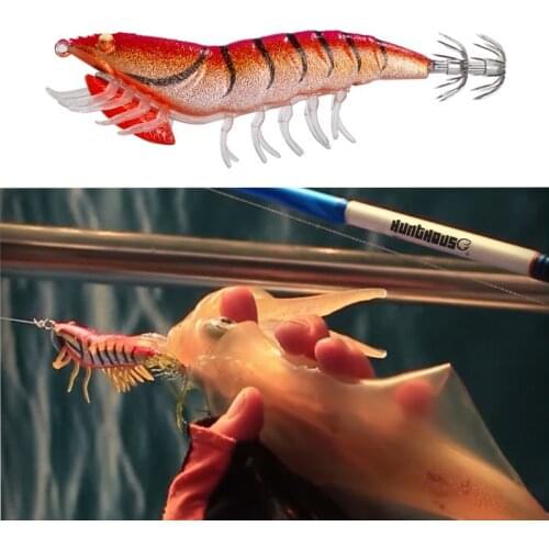 Hunthouse 3D HYBRID SHRIMP EGI lure 11cm 20g for fishing squid jigs leurre squid egi octopus calamar lure hard cuttlefish lure