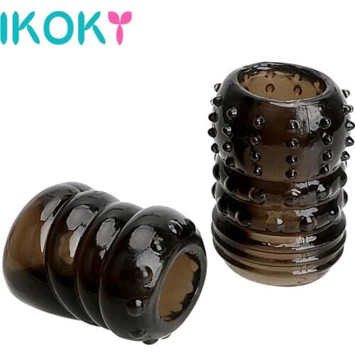 IKOKY Cock Ring Glans Penis Extender Delay Ejaculation Sex Toys for Men Penis Sleeve Enlargement Male Masturbation Penis Ring