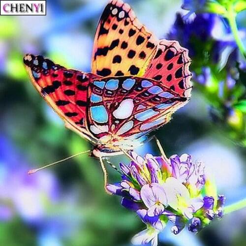 CHENYI Animal Butterfly Diamond Painting 5D Full Square Round Diamond Embroidery Cross Stitch Rhinestones Painting By Numbers