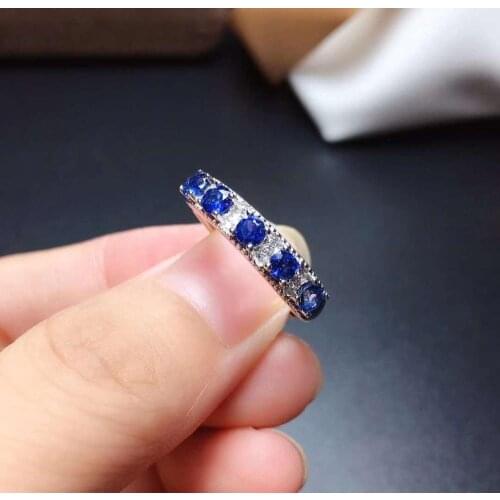 Natural real blue sapphire ring 925 sterling silver Fine handworked jewelry Finger rings