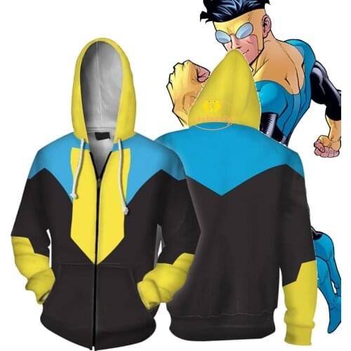 Anime Invincible Superboy Mark Grayson Cosplay Costume Hoodies Sweatshirts Pullover Streetwear 3D Printed Polyester Jacket