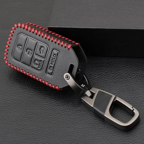Leather Auto Car Remote Key Shell Cover Holder For Honda XRV CRV Accord Crown Civiv Spirior Fit Jade Car Key Case Accessories