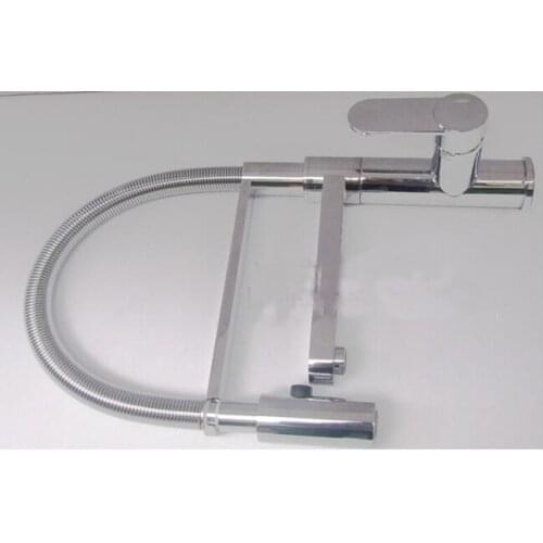 Kitchen 2014 new!Solid Brass Thicken Chrome Two outlet spring basin faucet .hot and cold water pull out vegetables a sink taps